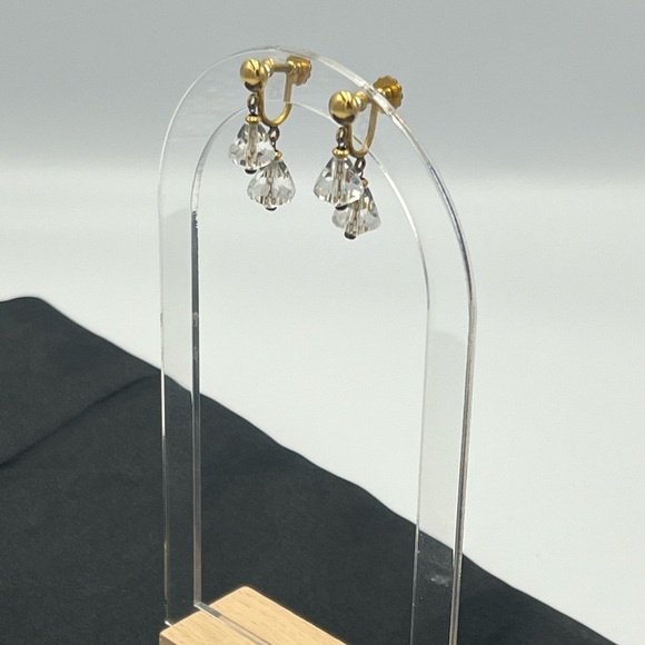 Vintage Simmons Gold Tone Crystal Bead Necklace & Matching Screw Back Earrings - Picture 12 of 14